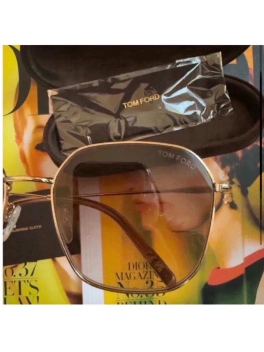 Tom Ford Women's Pink Frame Sunglasses with Brown Gradient Lenses